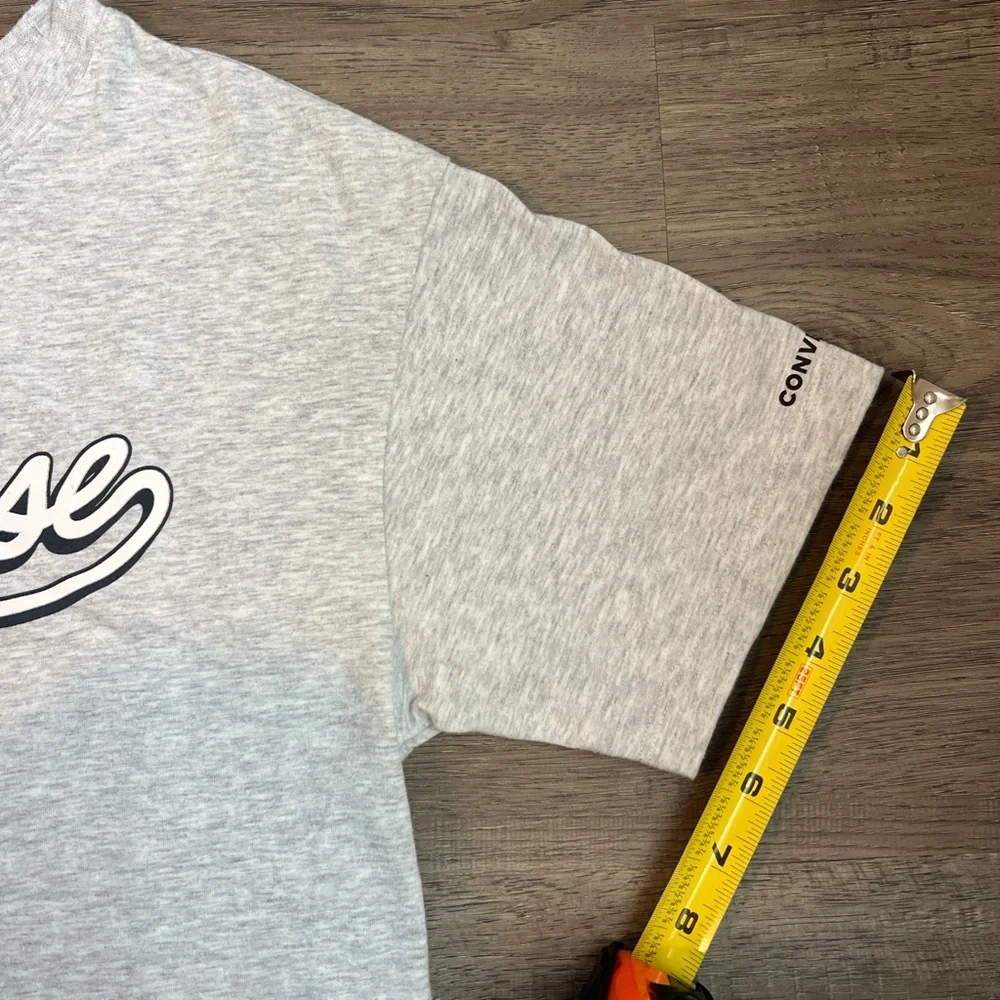 Converse Girl's Light Gray Short‎ Sleeve Tee with Logo Size Large